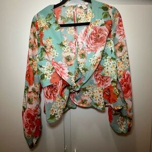 Privy Floral Top with Tie Detail